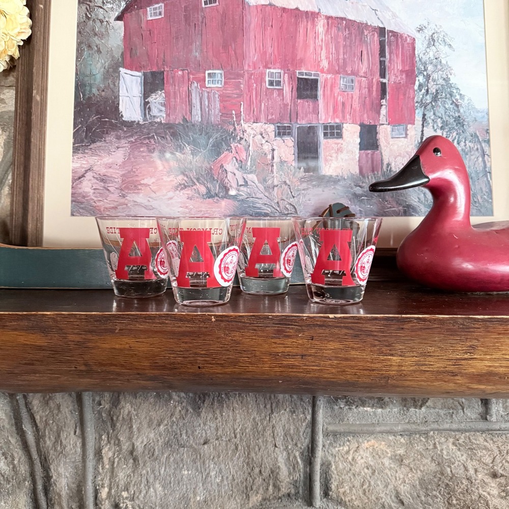 Alabama Crimson Tide 1961 National Championship Rocks Glasses Lowball Set of 4